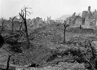 Pozůstatky bitvy o italské Monte Cassino, jedné z nejdelších a nejtěžších ve 2. světové válce. Zdroj: Wikipedie, Copied from the Italian Wikipedia